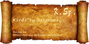 Király Szixtusz névjegykártya